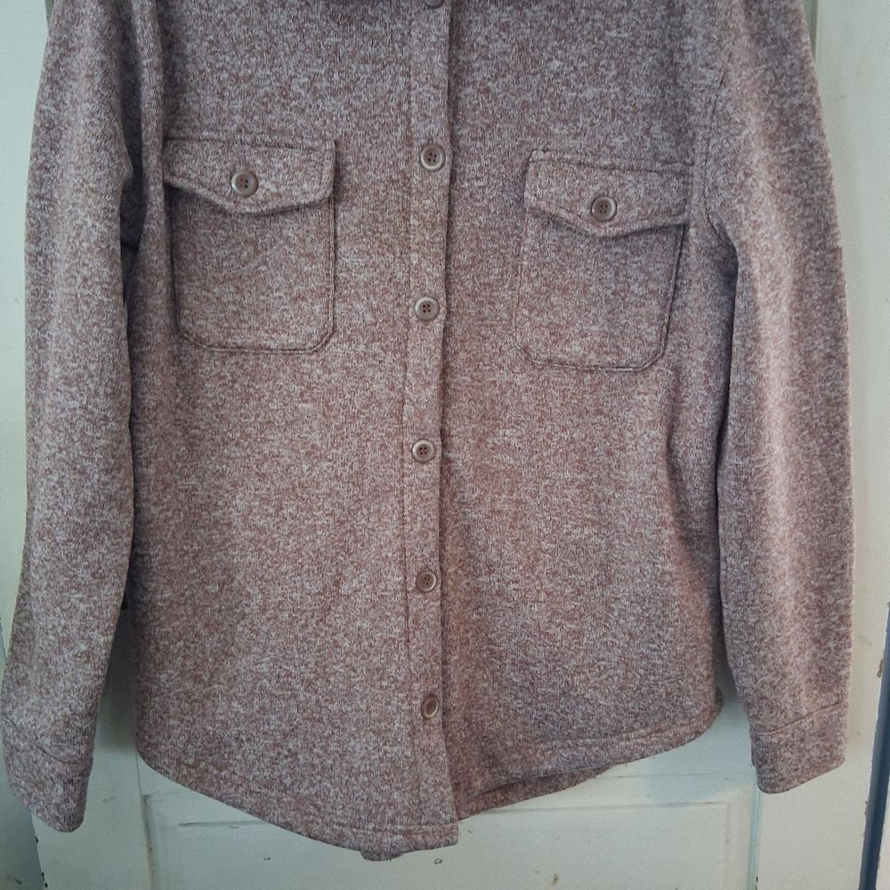 Thread & Supply Praline Color Button-Up Fleece Shirt Shacket Jacket Sz XL - Picture 3 of 15